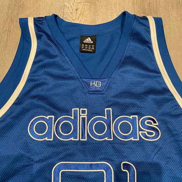 KEVIN GARNET Adidas Mens Blue Mesh #21 Basketball Jersey Men’s Size XL - Picture 4 of 5